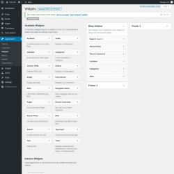 Page screenshot: Widgets &lsaquo; Test site &mdash; WordPress