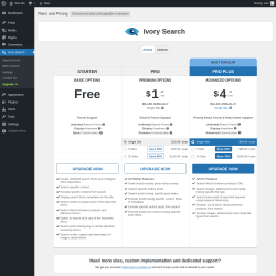 Page screenshot: Ivory Search → Upgrade  ➤
