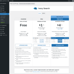 Page screenshot: Ivory Search → Upgrade  ➤