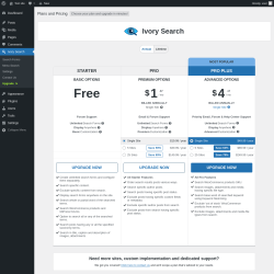 Page screenshot: Ivory Search &rarr; Upgrade&nbsp;&nbsp;➤