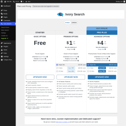 Page screenshot: Ivory Search &rarr; Upgrade&nbsp;&nbsp;➤