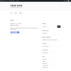 Page screenshot: Test site – Just another WordPress site
