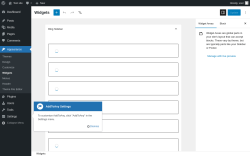 Page screenshot: Widgets &lsaquo; Test site &mdash; WordPress