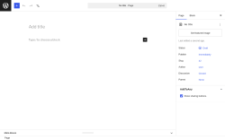Page screenshot: Add Page &lsaquo; Test site &mdash; WordPress