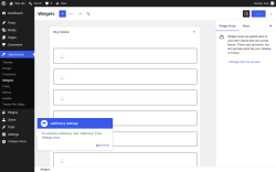 Page screenshot: Widgets &lsaquo; Test site &mdash; WordPress