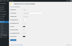 Page screenshot: Settings &rarr; Extra Tax/Amount