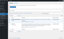 Page screenshot: Plugins ‹ Test site — WordPress