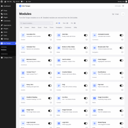 Page screenshot: Divi Torque &rarr; Modules