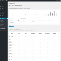 Page screenshot: Settings → AddQuicktag