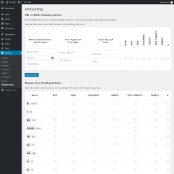 Page screenshot: Settings  → AddQuicktag