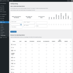Page screenshot: Settings → AddQuicktag