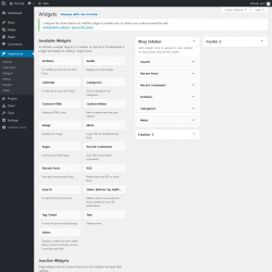 Page screenshot: Widgets ‹ Test site — WordPress