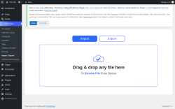 Page screenshot: aDirectory &rarr; Import / Export