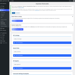 Page screenshot: aDirectory &rarr; Shortcodes