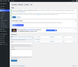 Page screenshot: aDirectory &rarr; All Listings &rarr; Tags