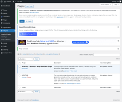 Page screenshot: Plugins &lsaquo; Test site &mdash; WordPress