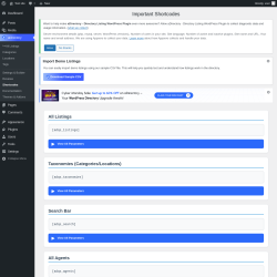 Page screenshot: aDirectory &rarr; Shortcodes