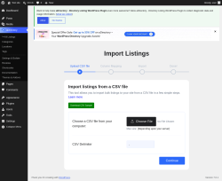 Page screenshot: aDirectory &rarr; Import / Export