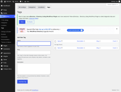 Page screenshot: aDirectory &rarr; All Listings &rarr; Tags