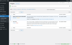 Page screenshot: Plugins ‹ Test site — WordPress