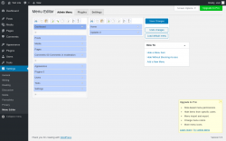 Page screenshot: Settings &rarr; Menu Editor