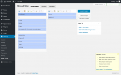 Page screenshot: Settings &rarr; Menu Editor