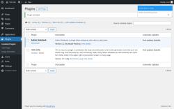 Page screenshot: Plugins &lsaquo; Test site &mdash; WordPress