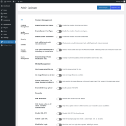 Page screenshot: Admin Optimizer