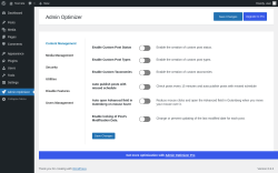 Page screenshot: Admin Optimizer