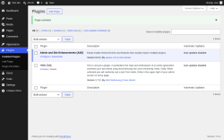 Page screenshot: Plugins &lsaquo; Test site &mdash; WordPress