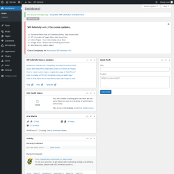 Page screenshot: Dashboard &lsaquo; Test site &mdash; WordPress
