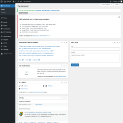 Page screenshot: Dashboard &lsaquo; Test site &mdash; WordPress