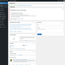 Page screenshot: Dashboard &lsaquo; Test site &mdash; WordPress