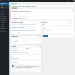Page screenshot: Dashboard &lsaquo; Test site &mdash; WordPress