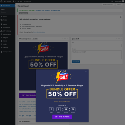 Page screenshot: Dashboard &lsaquo; Test site &mdash; WordPress