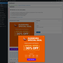 Page screenshot: Dashboard &lsaquo; Test site &mdash; WordPress