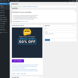 Page screenshot: Dashboard &lsaquo; Test site &mdash; WordPress