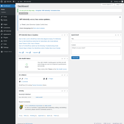 Page screenshot: Dashboard &lsaquo; Test site &mdash; WordPress