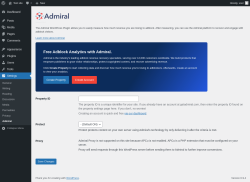 Page screenshot: Admiral Options &lsaquo; Test site &mdash; WordPress