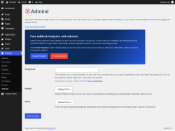 Page screenshot: Admiral Options &lsaquo; Test site &mdash; WordPress
