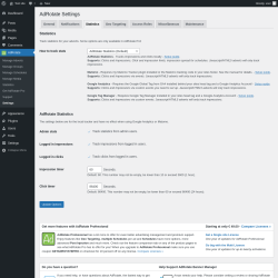 Page screenshot: AdRotate → Settings → Statistics
