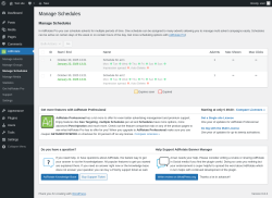 Page screenshot: AdRotate → Manage Schedules