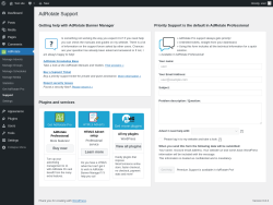 Page screenshot: AdRotate → Support