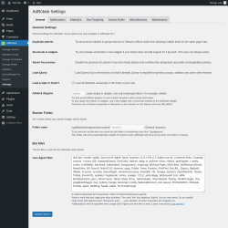 Page screenshot: AdRotate → Settings