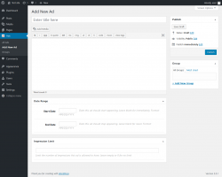 Page screenshot: Ads → Add New Ad