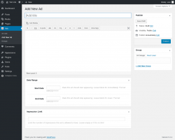 Page screenshot: Ads → Add New Ad