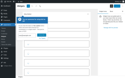 Page screenshot: Widgets ‹ Test site — WordPress