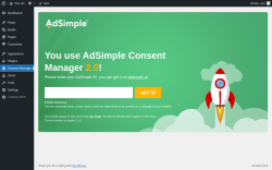 Page screenshot: Consent Manager ‹ Test site — WordPress