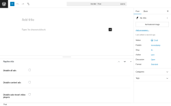 Page screenshot: Add Post ‹ Test site — WordPress