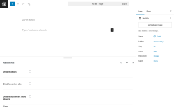 Page screenshot: Add Page ‹ Test site — WordPress